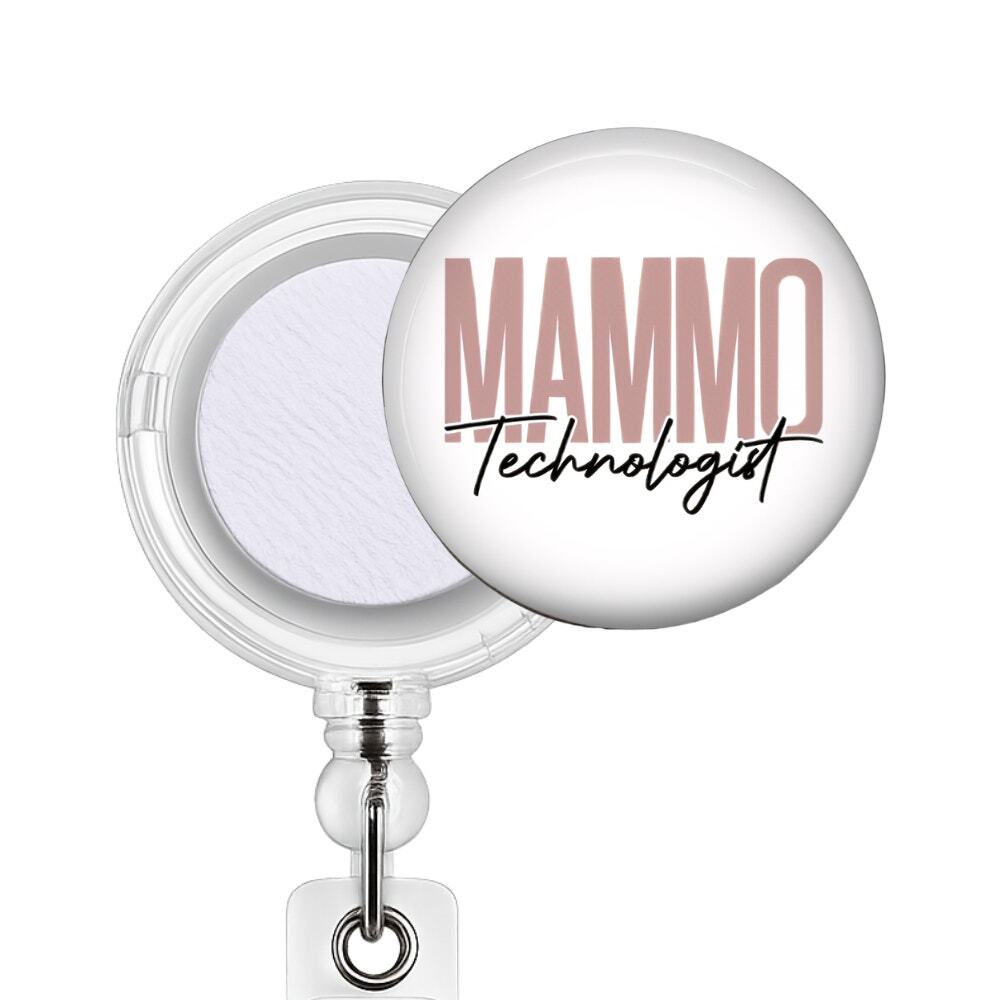 Mammo Technologist Badge Reel & Topper Mammography Tech Breast Imaging Gift